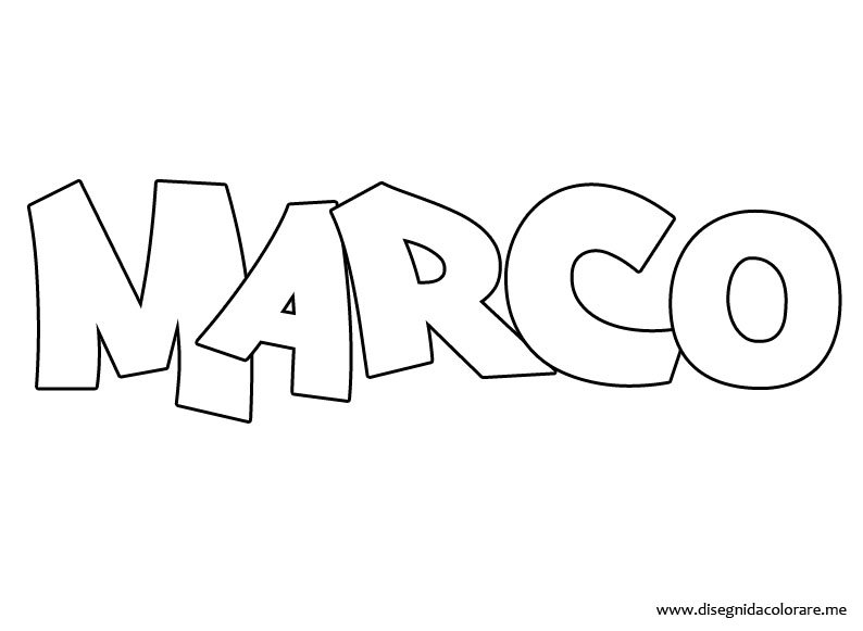 Marco nome da colorare Disegni da colorare