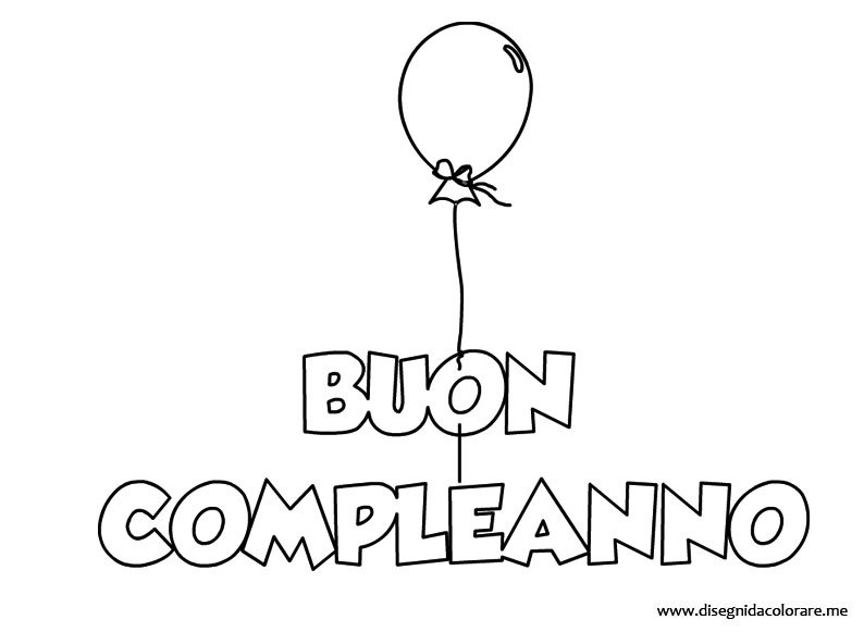 Buon Compleanno Con Palloncino Disegni Da Colorare