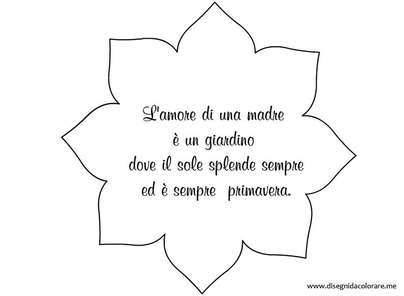 Biglietto Con Frase Per Auguri Festa Della Mamma Disegni Da Colorare