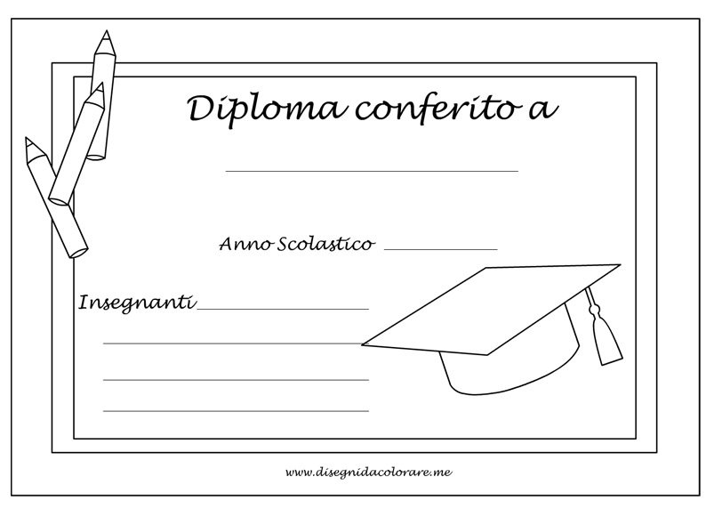 Diploma Per Bambini Disegni Da Colorare