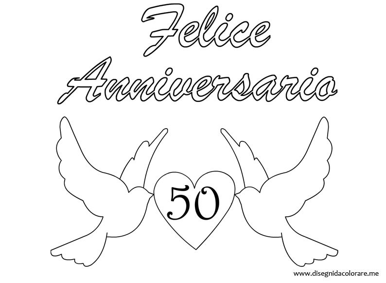 Anniversario Di Matrimonio 50 Anni Disegni Da Colorare