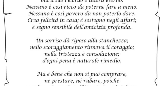 Poesia Il Valore Di Un Sorriso Scritte | Disegni da colorare - Part 16