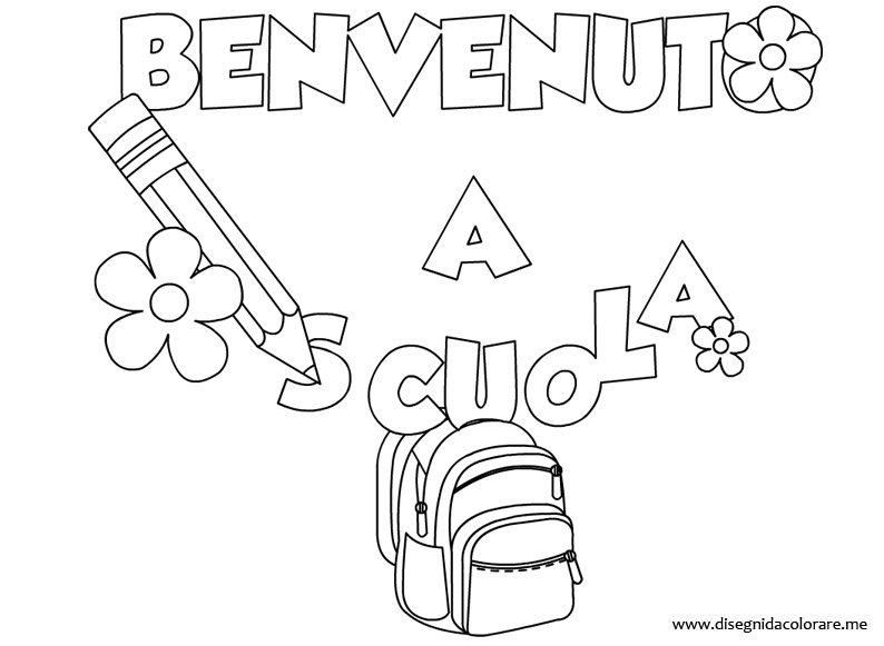 Scritta Benvenuto A Scuola Disegni Da Colorare