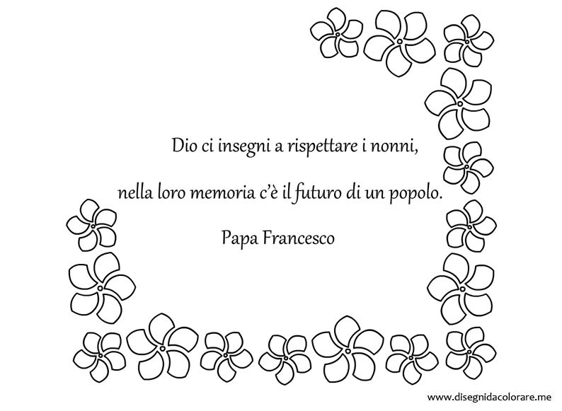 Frase Sui Nonni Di Papa Francesco Disegni Da Colorare