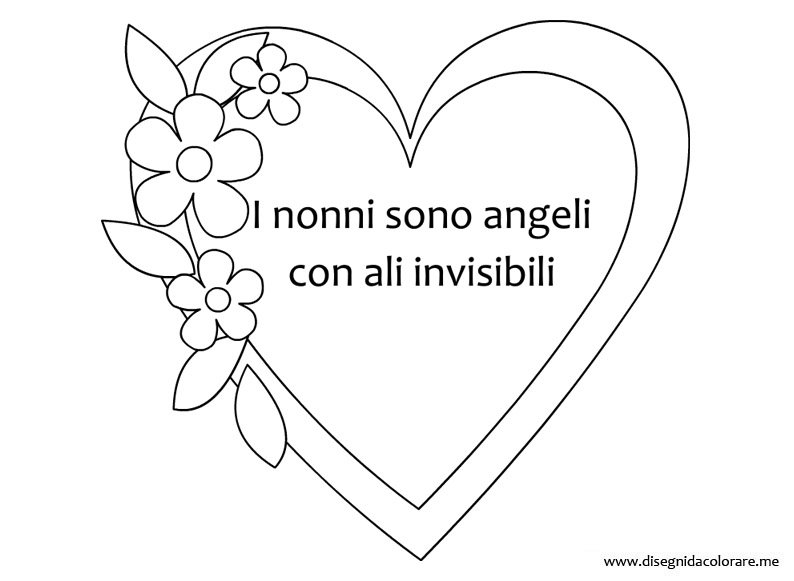 Biglietti Di Natale Con Angeli Da Colorare.Biglietto Con Frase Sui Nonni Disegni Da Colorare