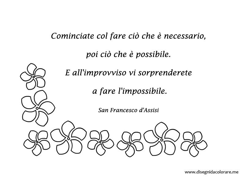 Frasi Di Natale Di San Francesco.Frase Di San Francesco D Assisi Disegni Da Colorare