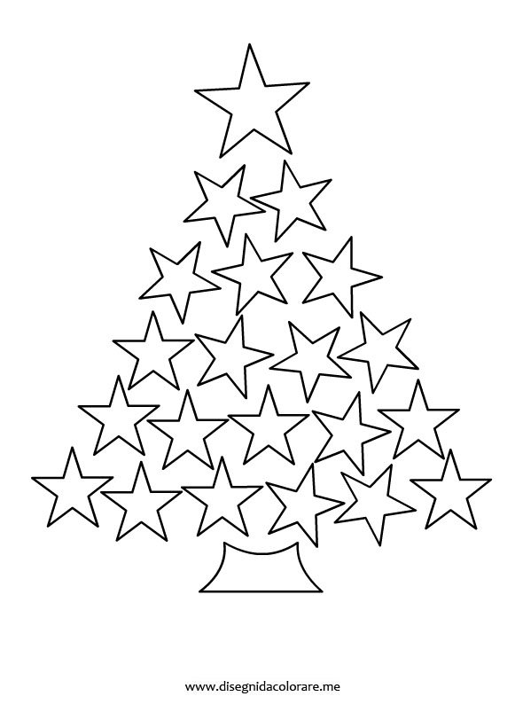 Stelle Di Natale Disegni Da Colorare.Albero Di Natale Con Stelle Disegni Da Colorare