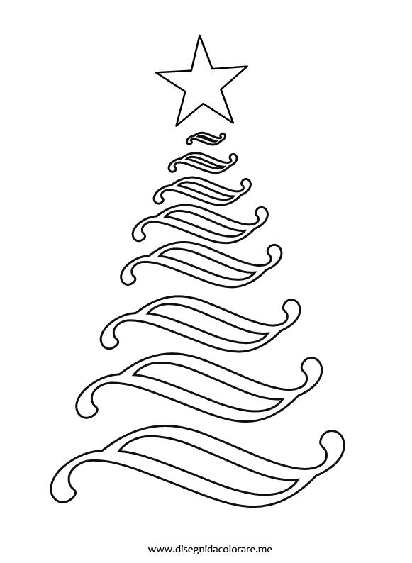 Immagini Natalizie Stilizzate.Albero Di Natale Stilizzato Disegni Da Colorare