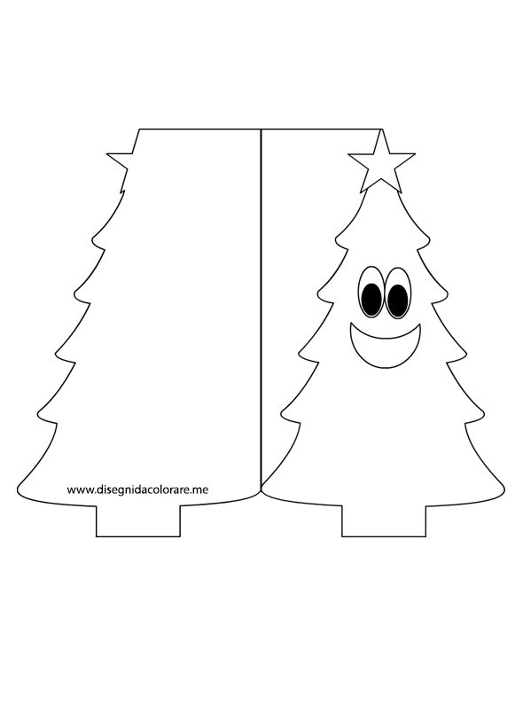 Albero Di Natale Da Colorare.Biglietto Con Albero Di Natale Da Colorare Disegni Da Colorare