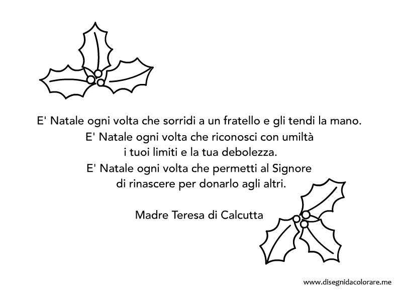 Frasi Per Il Natale Di Madre Teresa.Aforisma Sul Natale Di Madre Teresa Di Calcutta Disegni Da Colorare