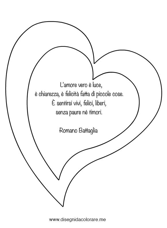 Cuore Con Aforisma Sull Amore Disegni Da Colorare