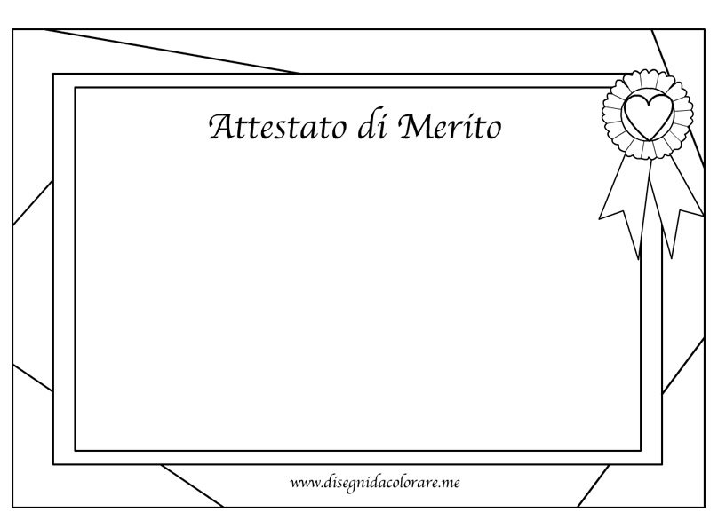 Attestato Di Merito Disegni Da Colorare