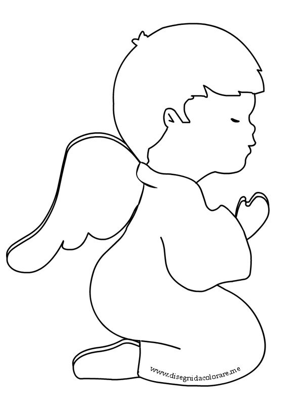 Disegno di angelo che prega disegni da colorare for Disegni di angeli da stampare