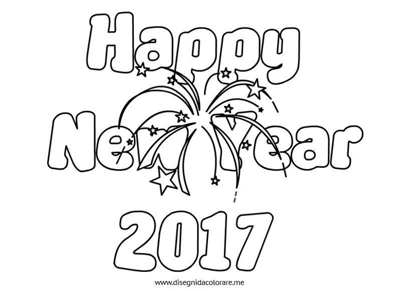 Happy New Year 2017 da colorare