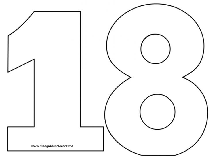Sagoma numero 18 per decorazioni Disegni da colorare Sagoma numero 18 per decorazioni Disegni da colorare
