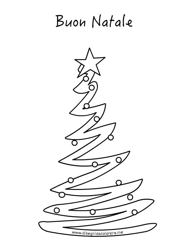 Disegni Buon Natale.Albero Stilizzato Con Scritta Buon Natale Disegni Da Colorare