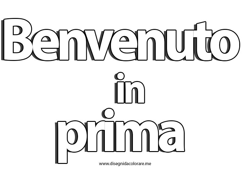 scritta benvenuto in prima