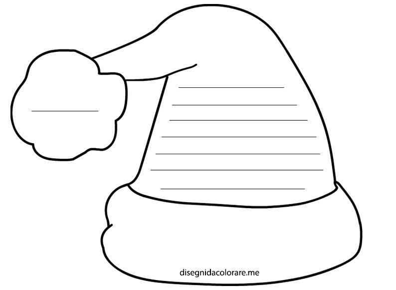 Disegni Per Letterine Di Natale.Letterina A Babbo Natale Cappello Di Babbo Natale Disegni Da Colorare