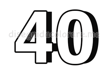 Numero 40 In 3d Da Stampare Disegni Da Colorare