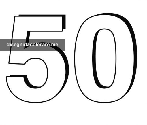 Numero 50 In 3d Da Stampare Disegni Da Colorare
