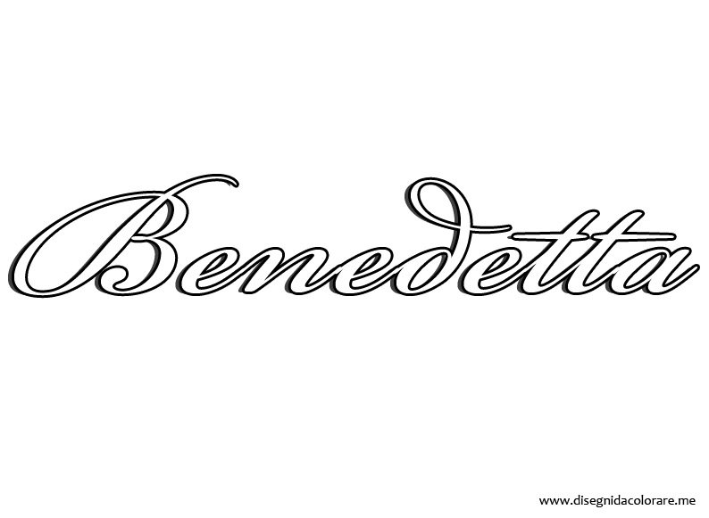 Nome Benedetta Disegni da colorare