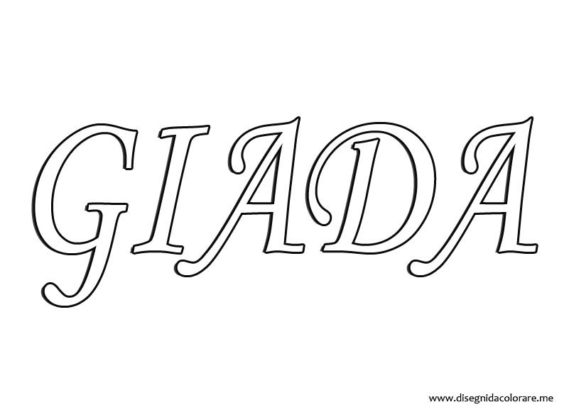Nomi Giada Disegni da colorare