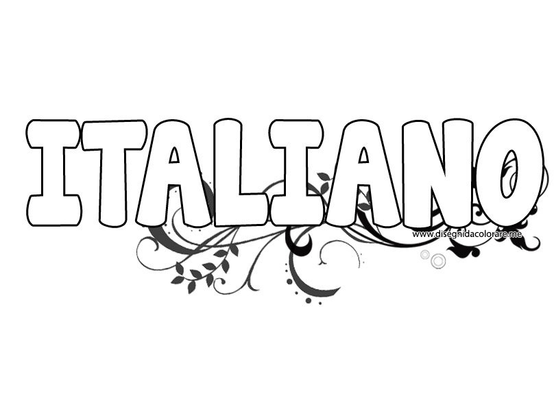 copertina italiano da colorare
