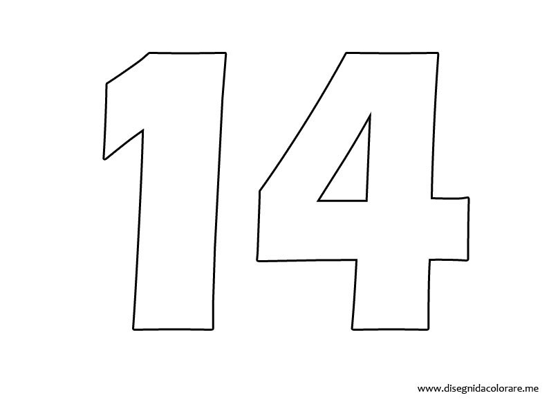 Numero 14 da colorare 1 14