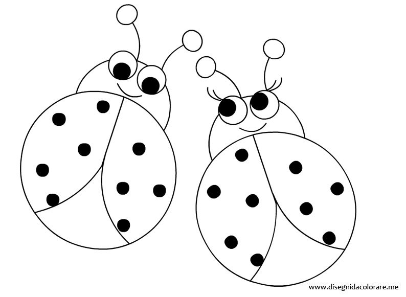 Coccinelle da colorare 3 coccinelle