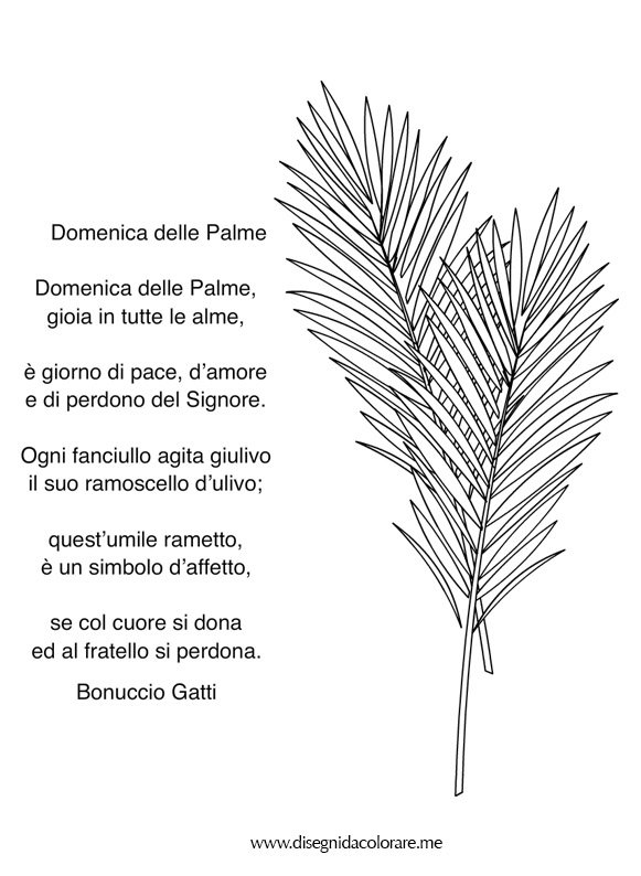 Poesia Ulivo Domenica Delle Palme 2018 Poesia Domenica delle Palme - Disegni da colorare