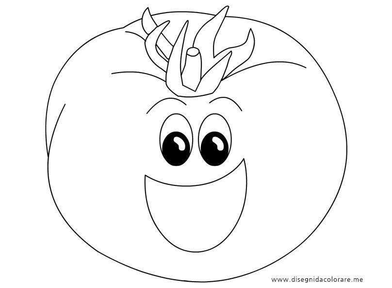 Pomodoro sorridente da colorare 1 pomodoro-disegno