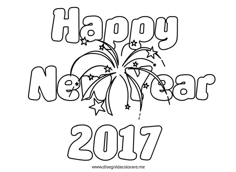 Happy New Year 2017 da colorare
