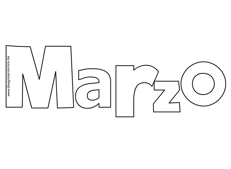 Scritta Marzo da colorare 1 mesi mscritta marzo