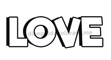 Scritta Love stampatello maiuscolo 1 scritta love