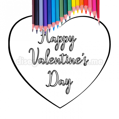San Valentino Cuore da colorare 1 cuore grande
