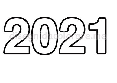 Numero 2021 da colorare