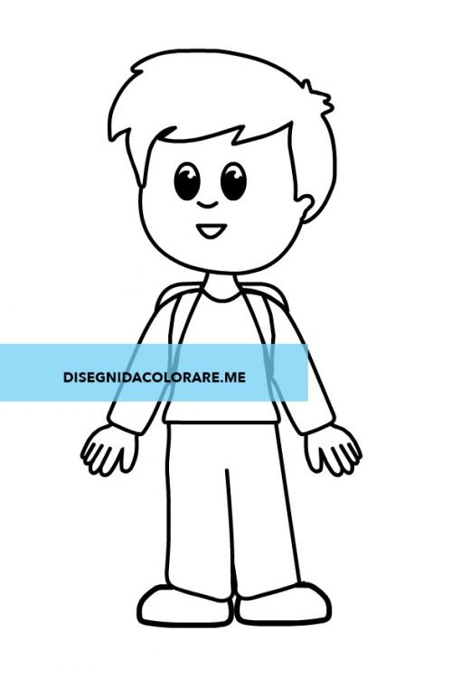 Bambino con zaino 1 Disegno Bambino con zaino