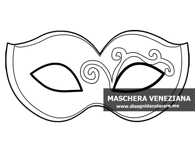 Maschera veneziana per bambini 1 Maschera veneziana da colorare