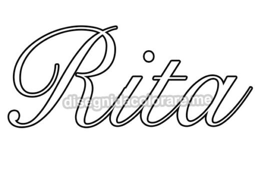 Nome Rita in corsivo da stampare