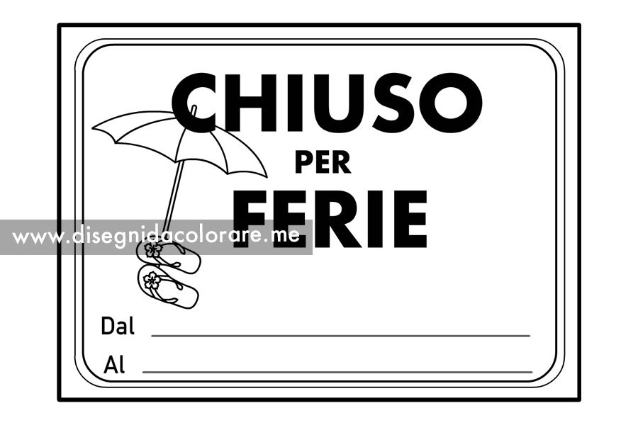 Chiuso per ferie cartello da stampare 1 chiuso ferie cartello