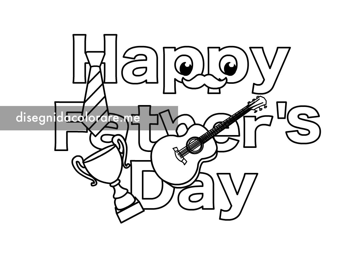 Happy Father's Day da colorare 1 happy fathers day