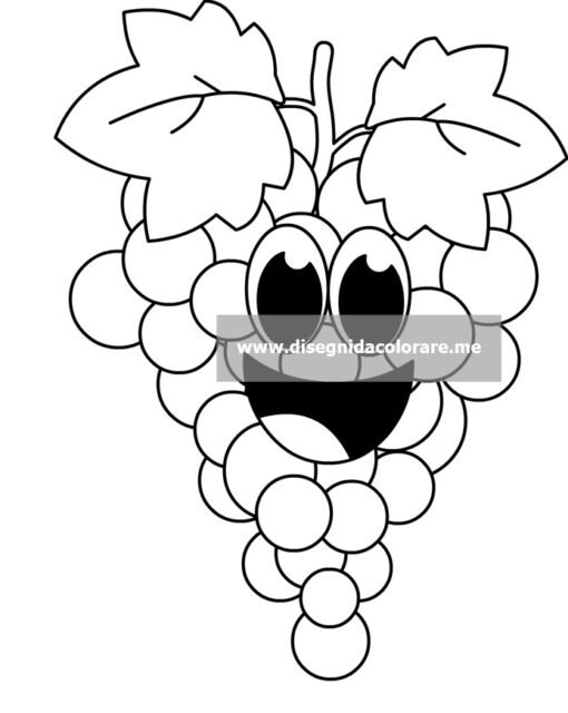 Uva stile cartoon 1 uva sorridente