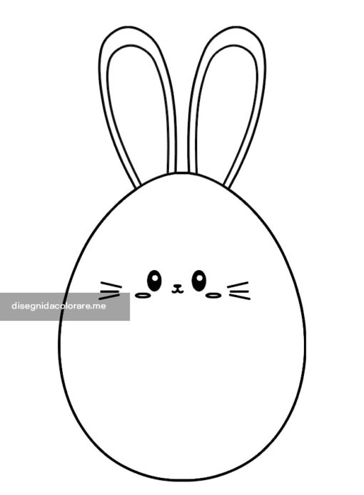 Uovo di Pasqua con orecchie da coniglio 1 uovo pasqua kawaii