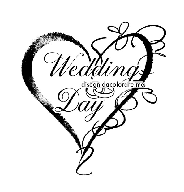 Wedding Day scritta 1 cuore wedding day