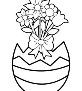 uovo pasqua con fiori