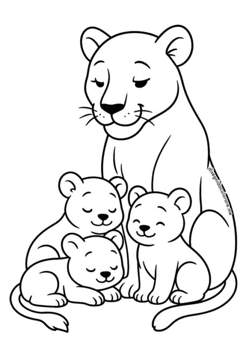 leonessa con cuccioli