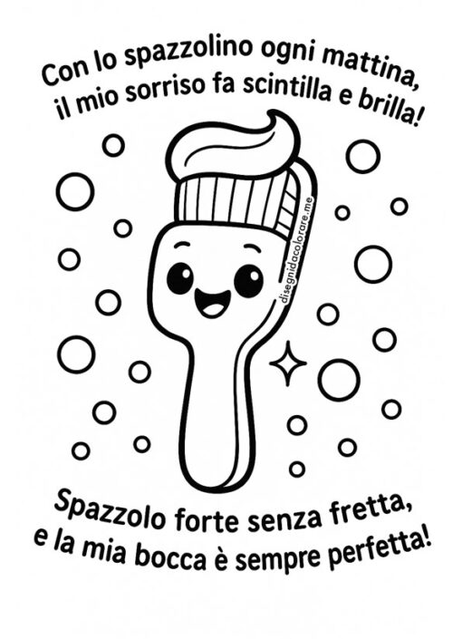 filastrocca in rima sullo spazzolino da denti