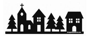 silhouette paesaggio natalizio