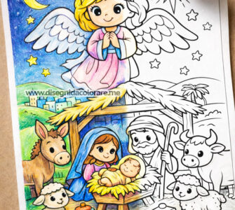 nativita con angelo sorridente