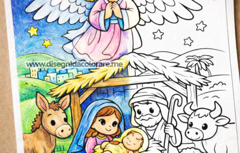 nativita con angelo sorridente